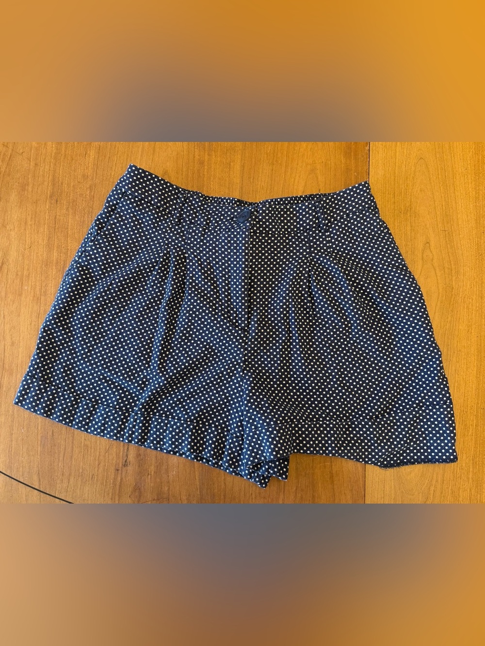 Calypso St. Barth Linen Blend Navy & White Polka Dot Shorts | Resortwear | 8